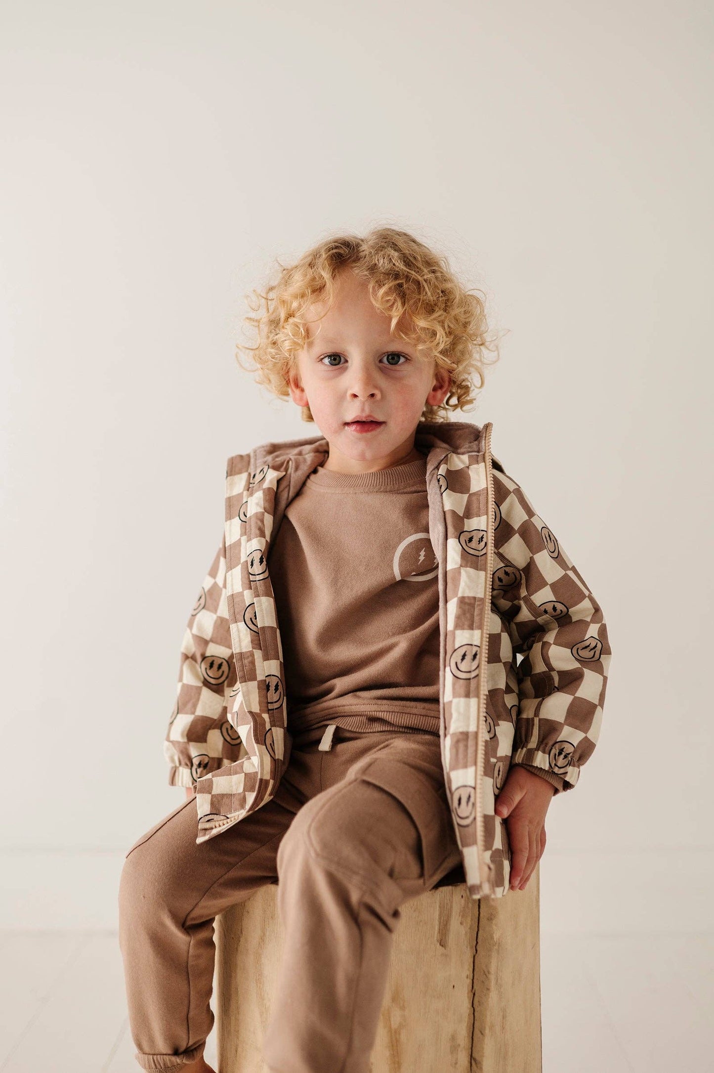 Cotton Jacket Baby/Kids Clothing Fall 2025: Smiley Check in Portabella
