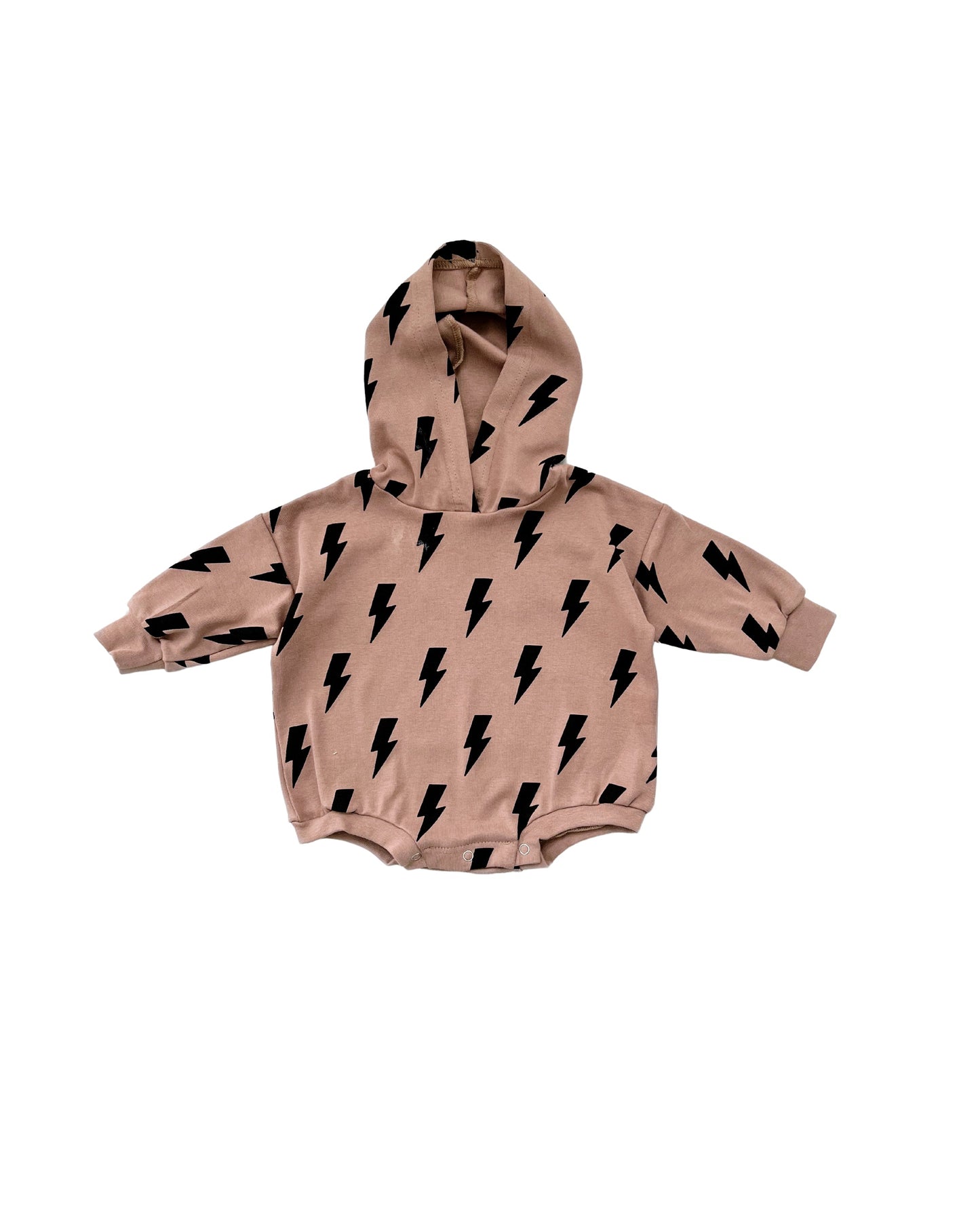 Hooded Bubble Romper | Mocha Bolts