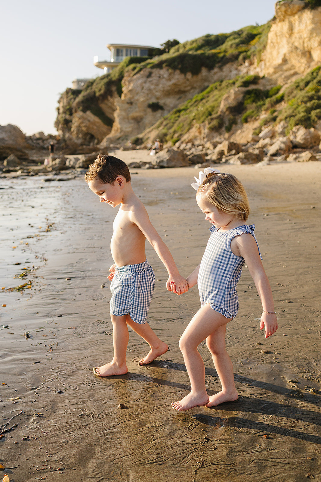 Light Blue Gingham One-Piece