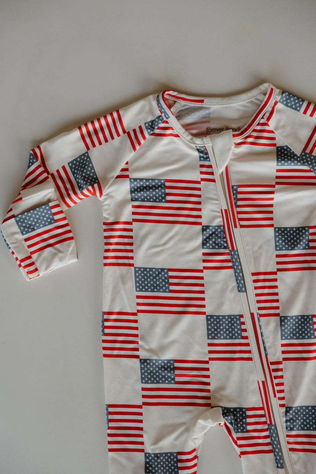 American Flag Bamboo Zip Romper