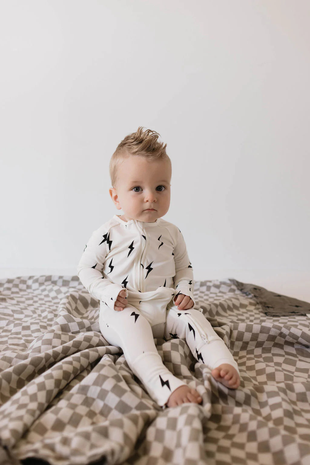 Lightning Bolt Bamboo Zip Romper