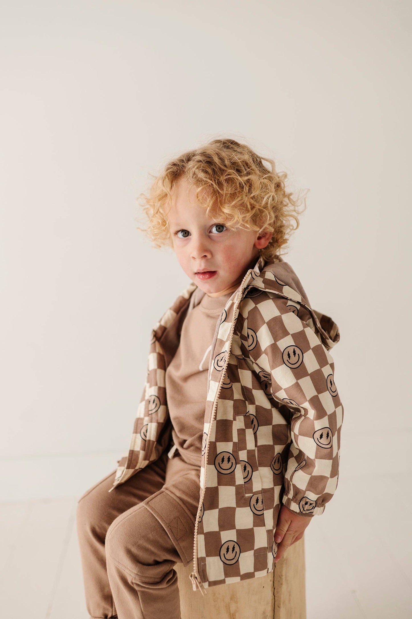 Cotton Jacket Baby/Kids Clothing Fall 2025: Smiley Check in Portabella