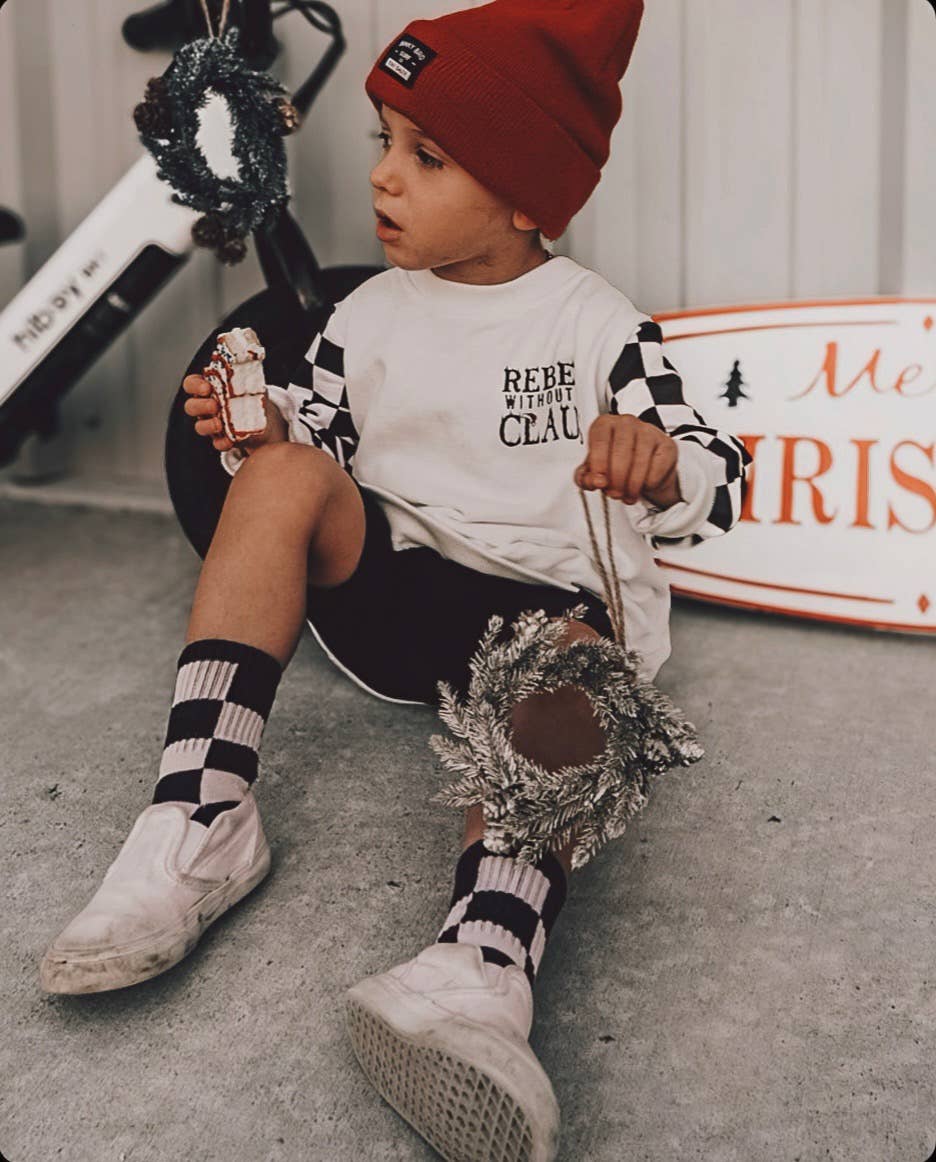 Rebel without a Claus-Crewneck Kids