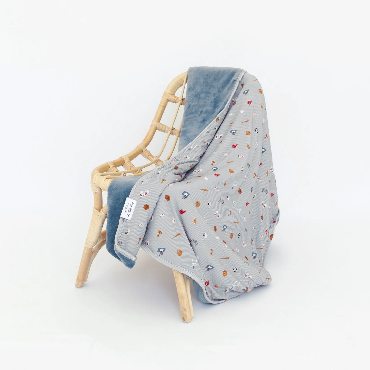 Sports Zone Small Ribbed Bamboo/Plush TODDLER Blanket (36 x 50)
