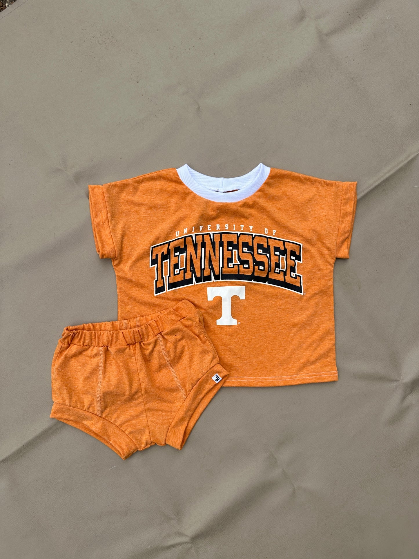 JuneJuly Custom Upcycled Children's Clothing: 4T/ Short Sleeve Boxy TShirt & Shorties Set