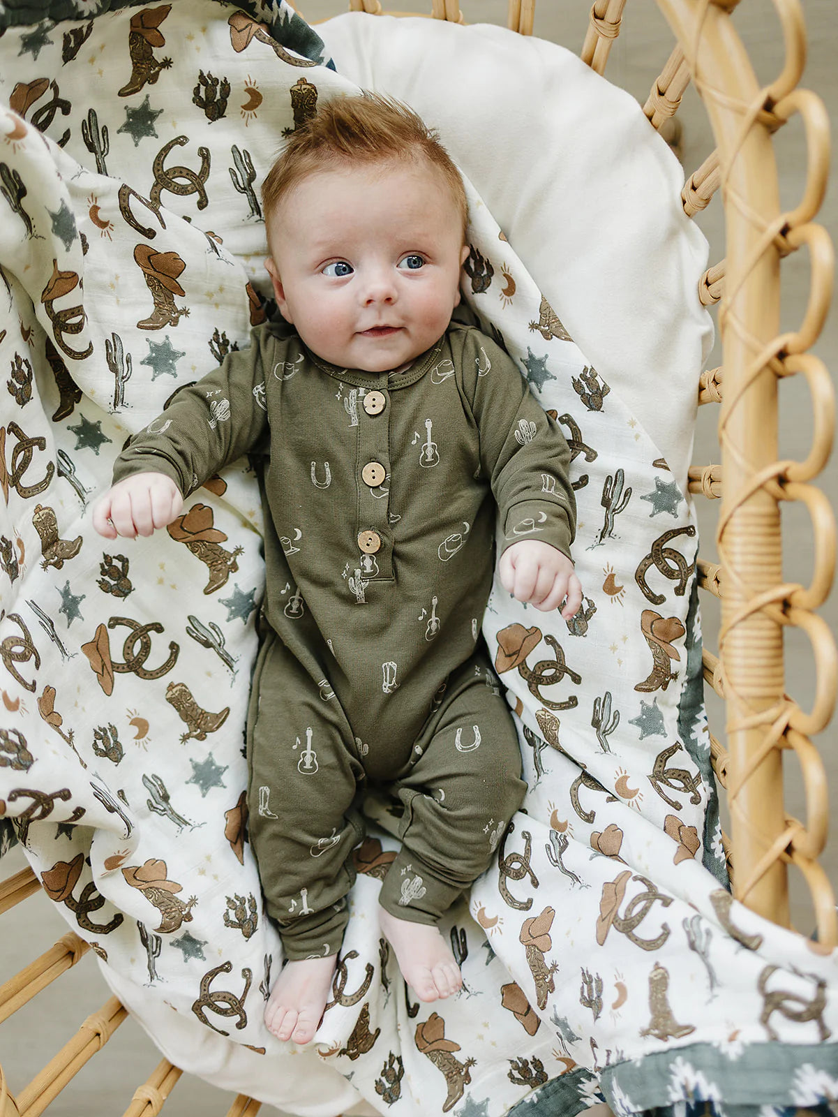 Nashville Green Button Romper