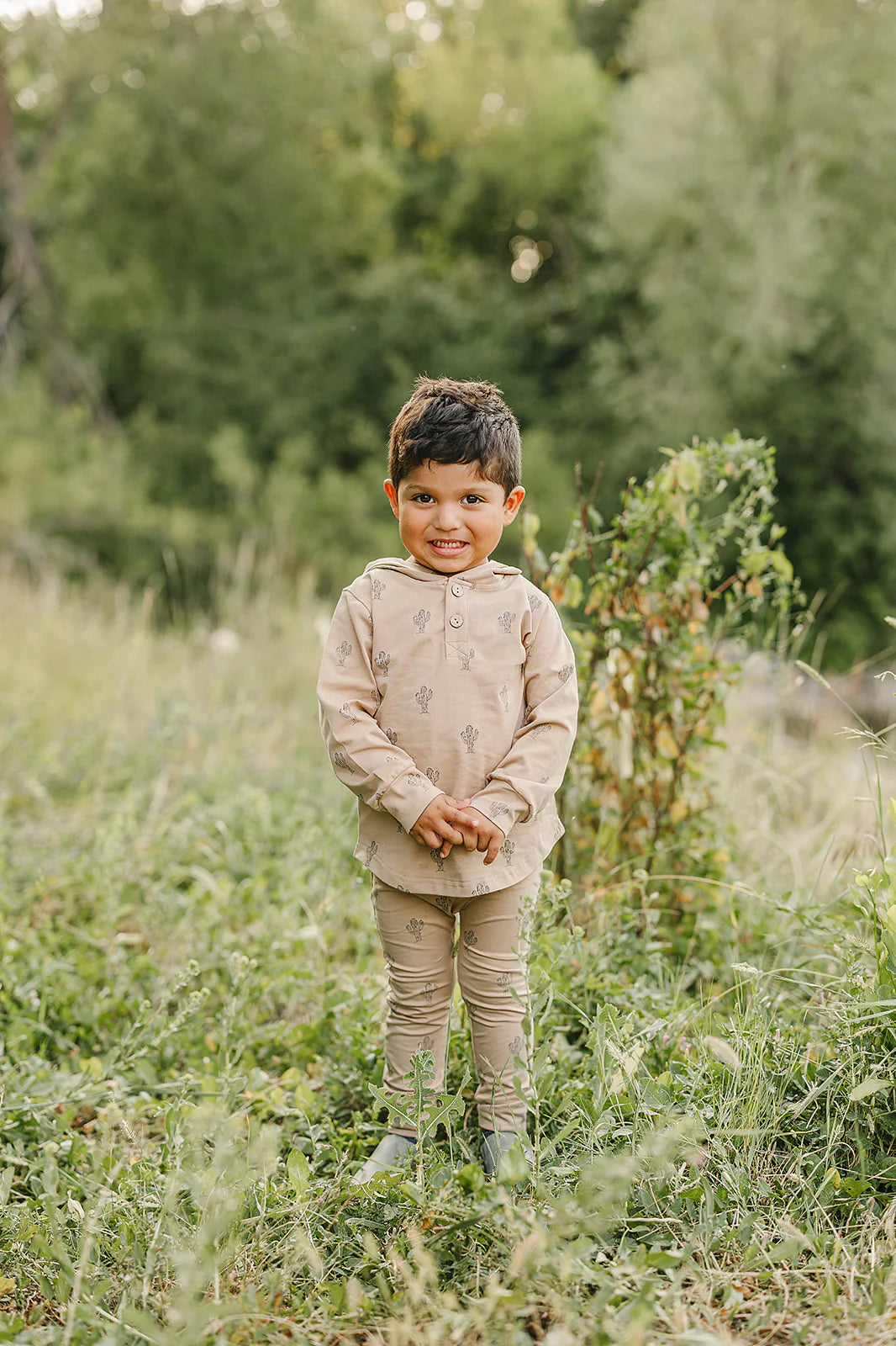 Cactus Hooded Set - Camel