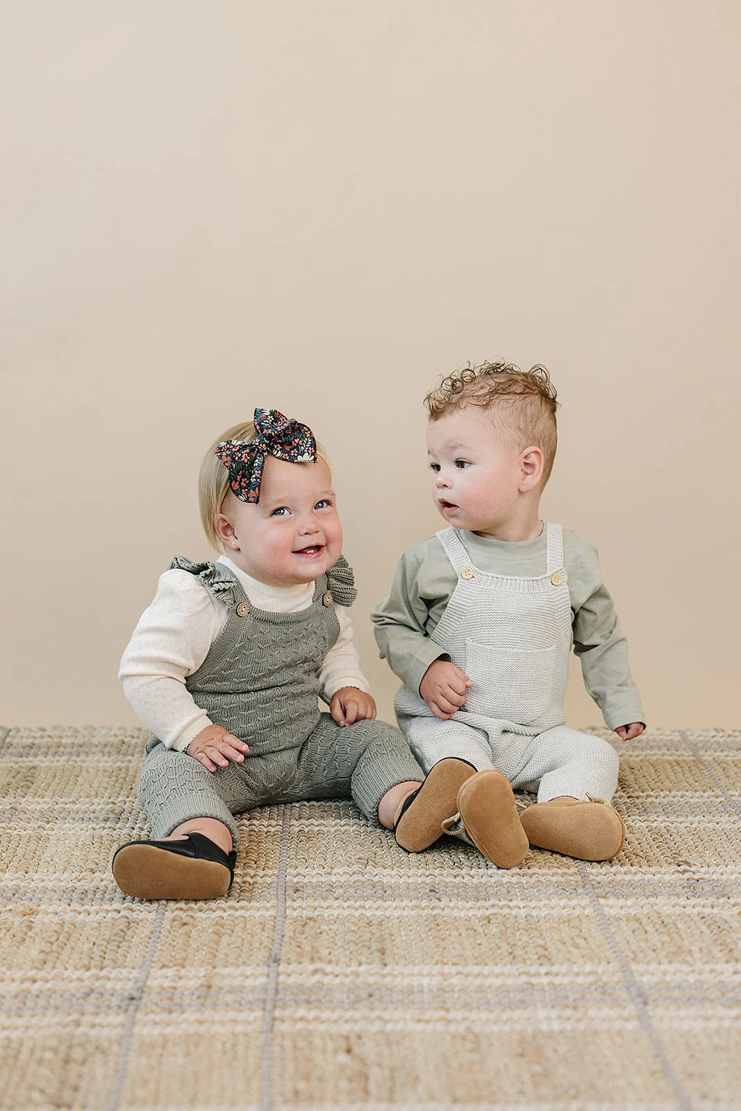 Green Ruffle Knit Overall Romper