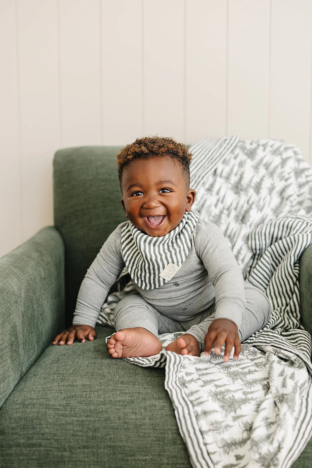 Bandana Bibs - Green Stripe