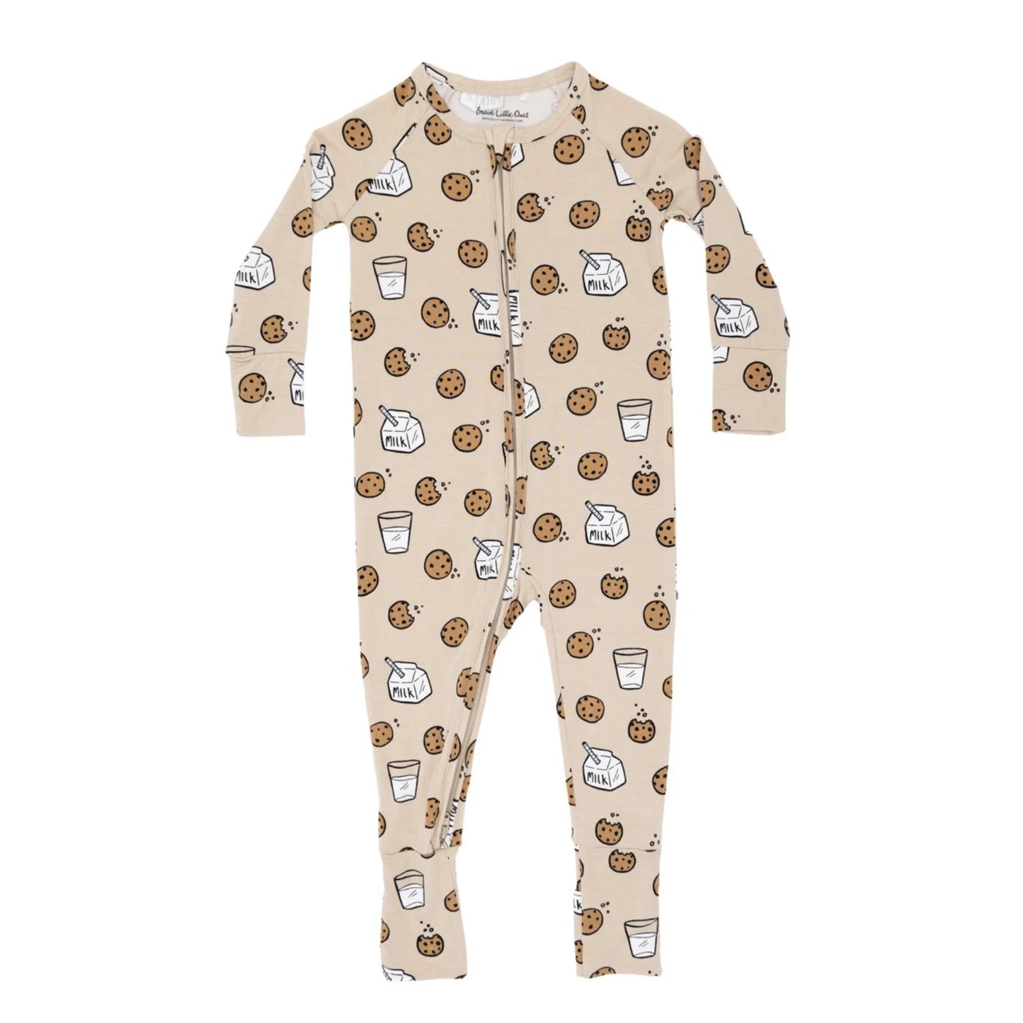 Milk & Cookies Bamboo Zip Romper