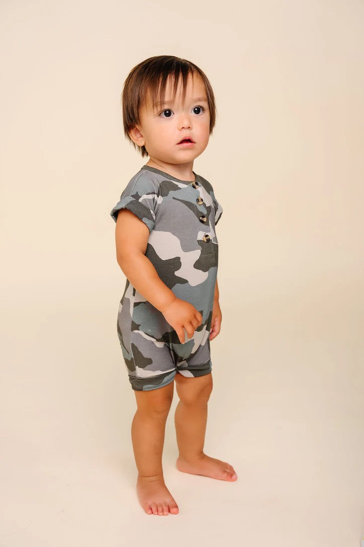 Lou Lou Roger Camo Shortie Romper