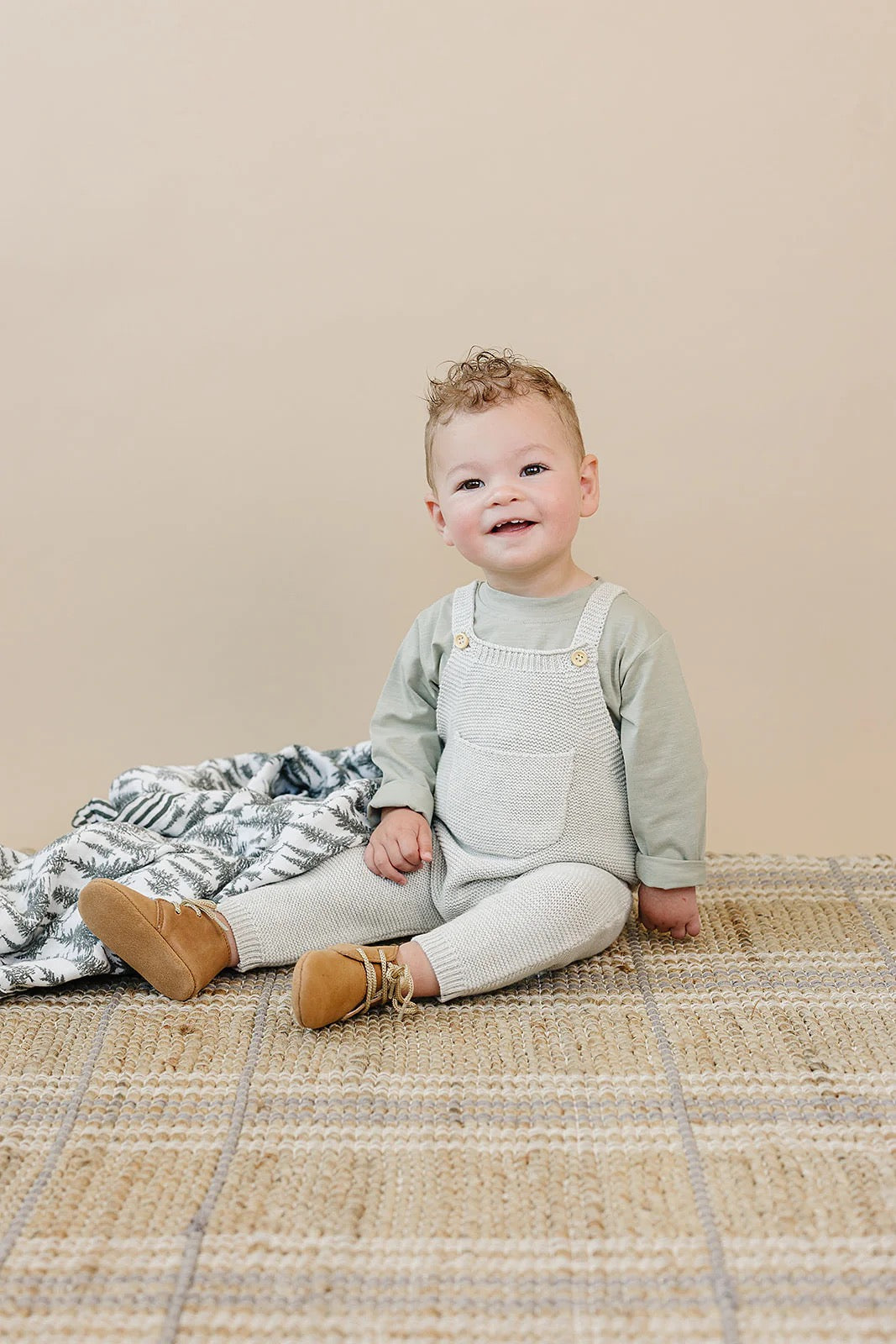 Grey Knit Overall Romper