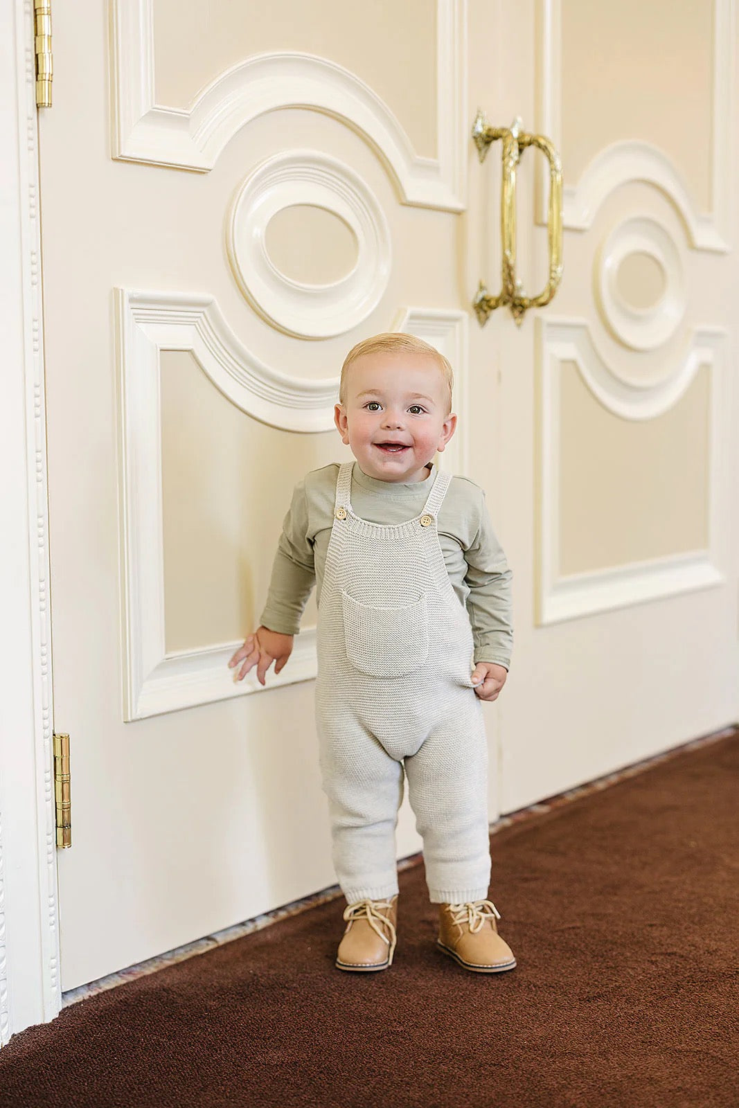 Grey Knit Overall Romper