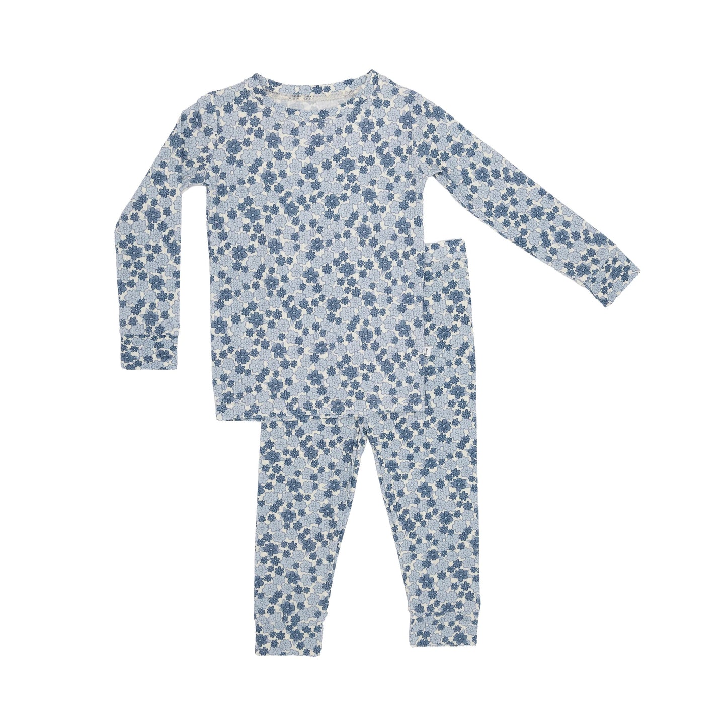 Blue Blossom Small Ribbed Bamboo Two Piece Set