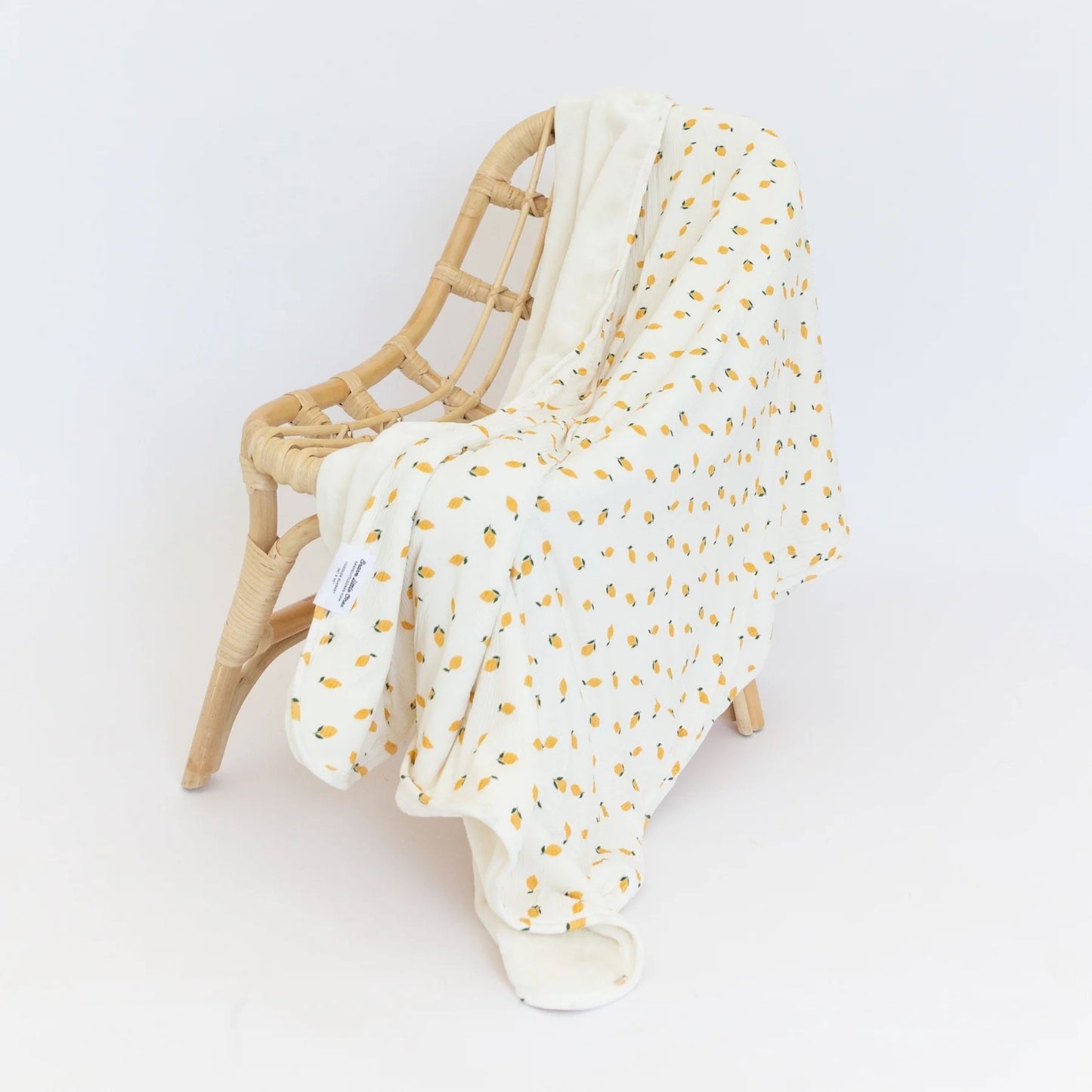Lemons Small Ribbed Bamboo/Plush TODDLER Blanket (36 x 50)