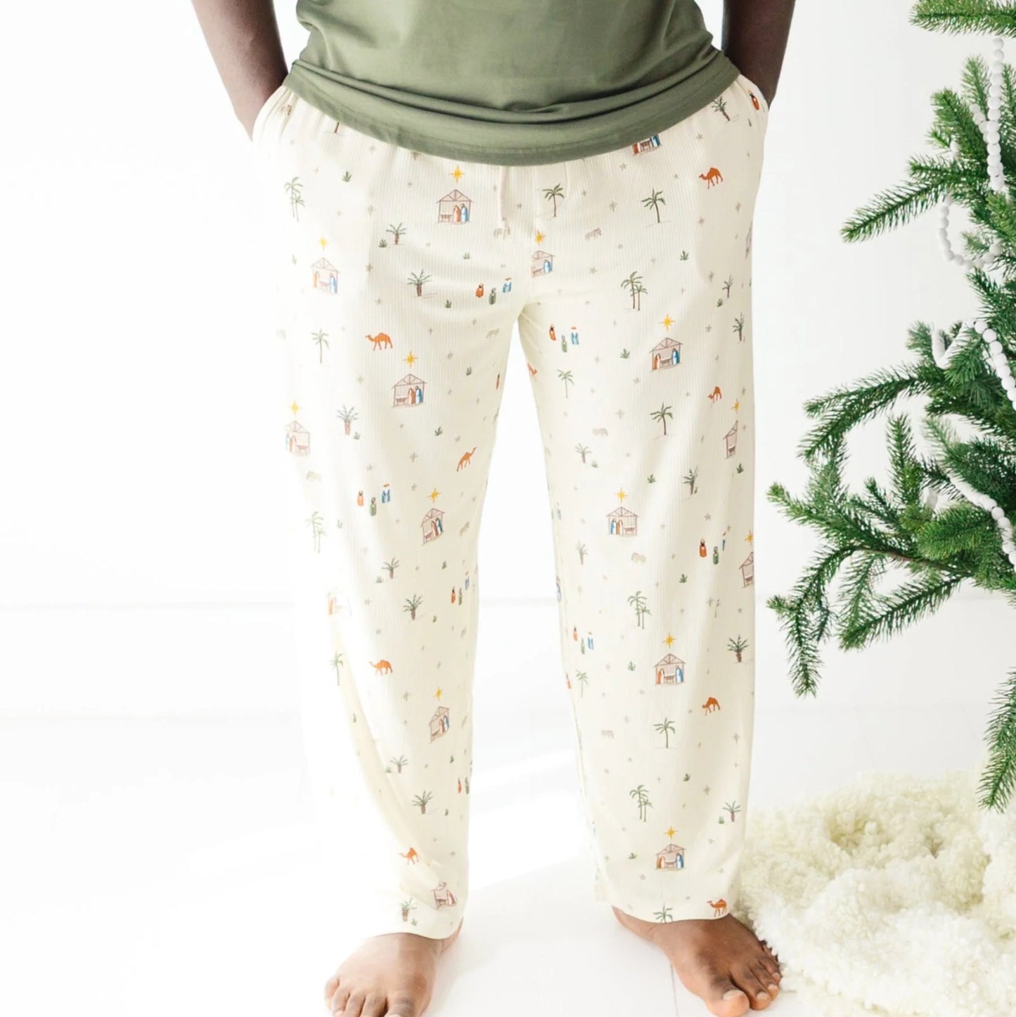 Unisex Bamboo Small Ribbed Nativity Pants