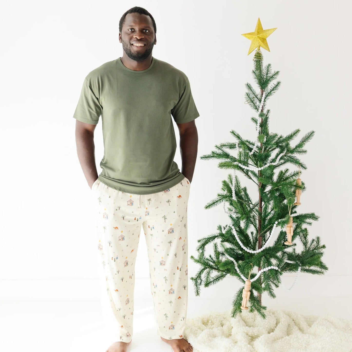 Unisex Bamboo Small Ribbed Nativity Pants