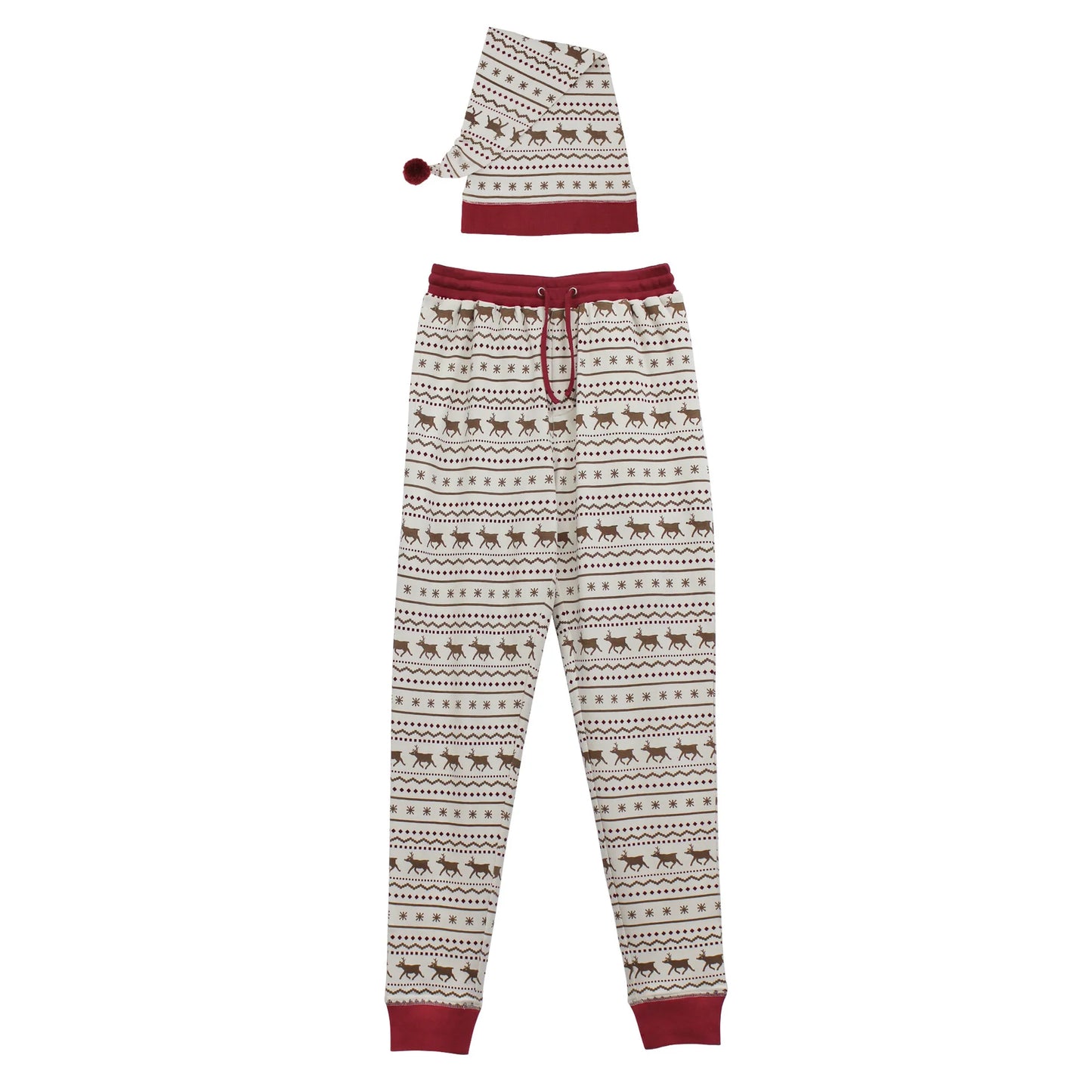 Men's Fair Isle Rudolph- Pant with Cap Set