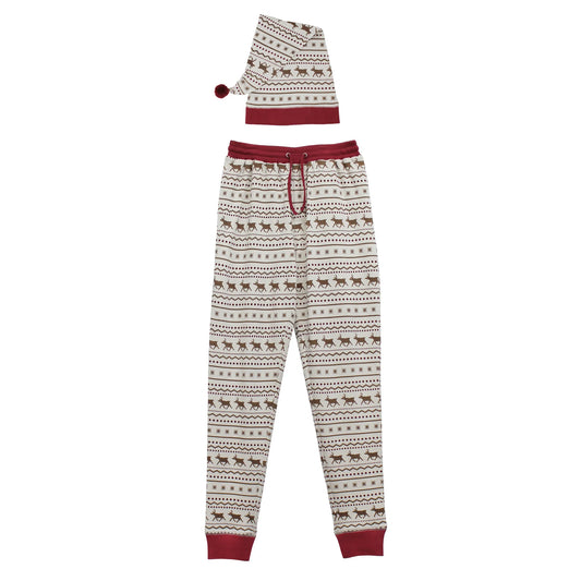 Men's Fair Isle Rudolph- Pant with Cap Set