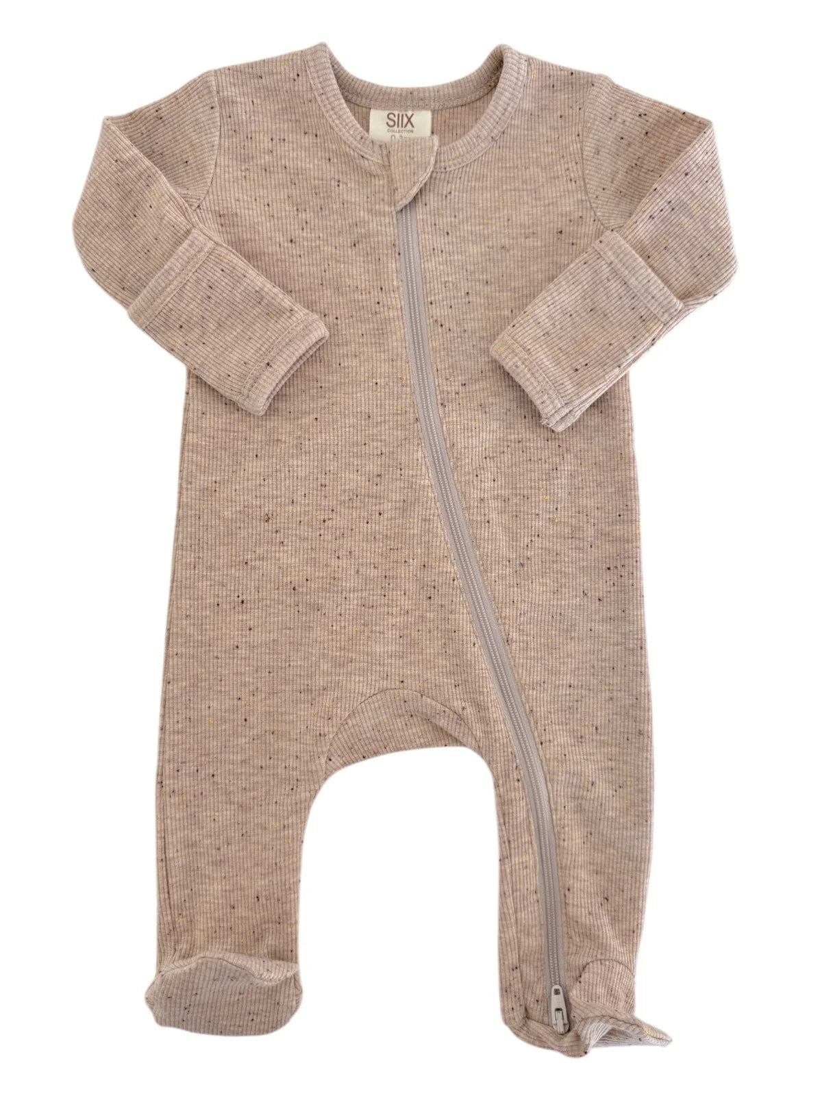 Tan Speckled Organic Zip Footie