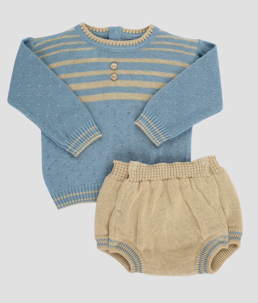 Heirloom Knit Pullover Sweater and Diaper-cover