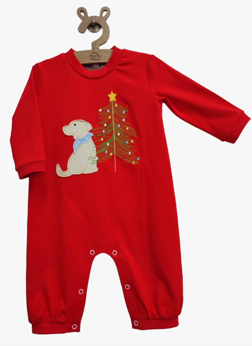 Christmas Dog and Tree Romper