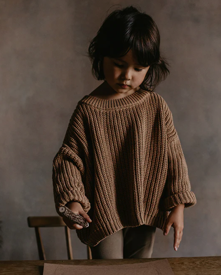 The Chunky Organic Sweater - Carmel
