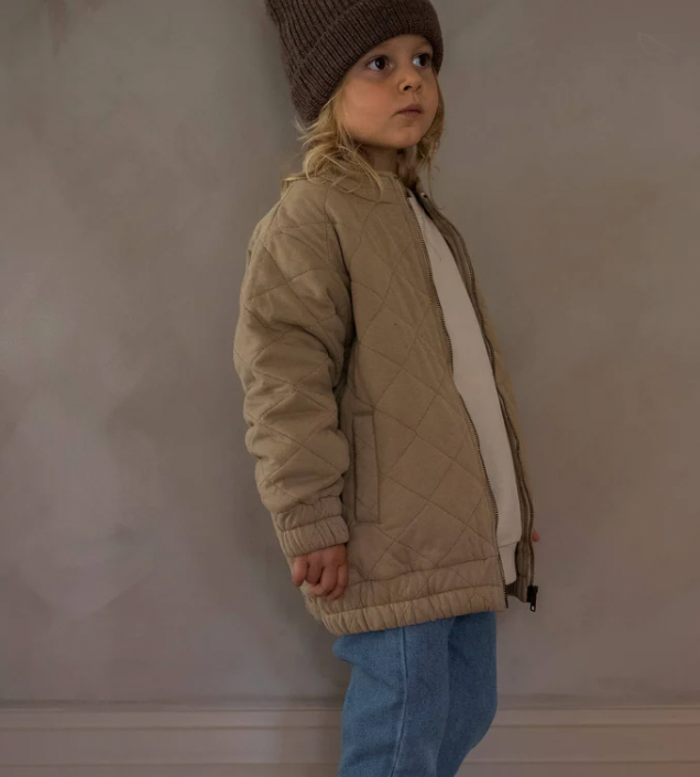 The Organic Oversized Quilted Jacket - Mushroom