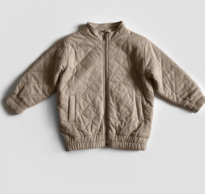 The Organic Oversized Quilted Jacket - Mushroom