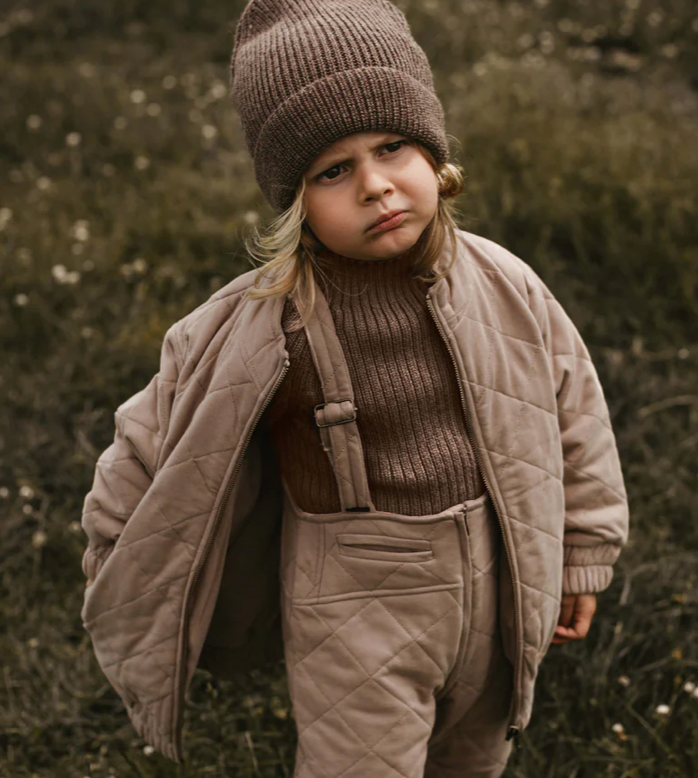 The Organic Oversized Quilted Jacket - Mushroom