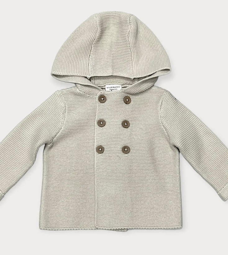 Hooded Double Button Baby Coat Jacket (Organic Cotton)