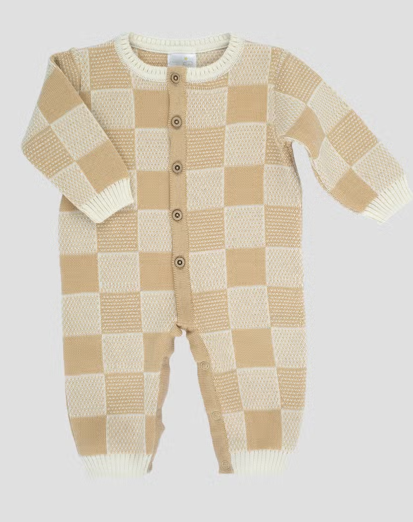 Heirloom Checkered Knit Jumpsuit Romper