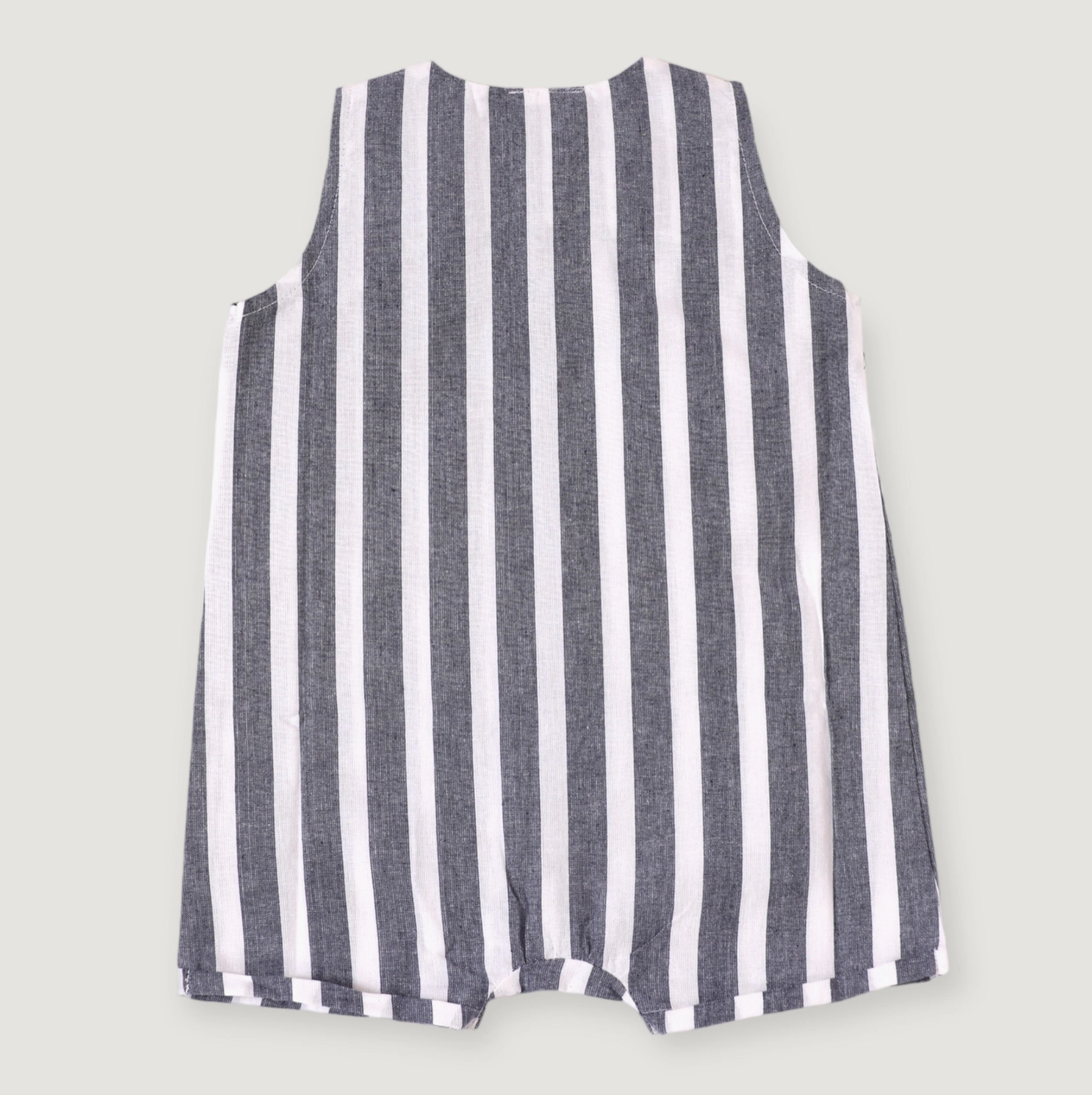 Willow Blue Stripe Sleeveless Romper (Organic Cotton)