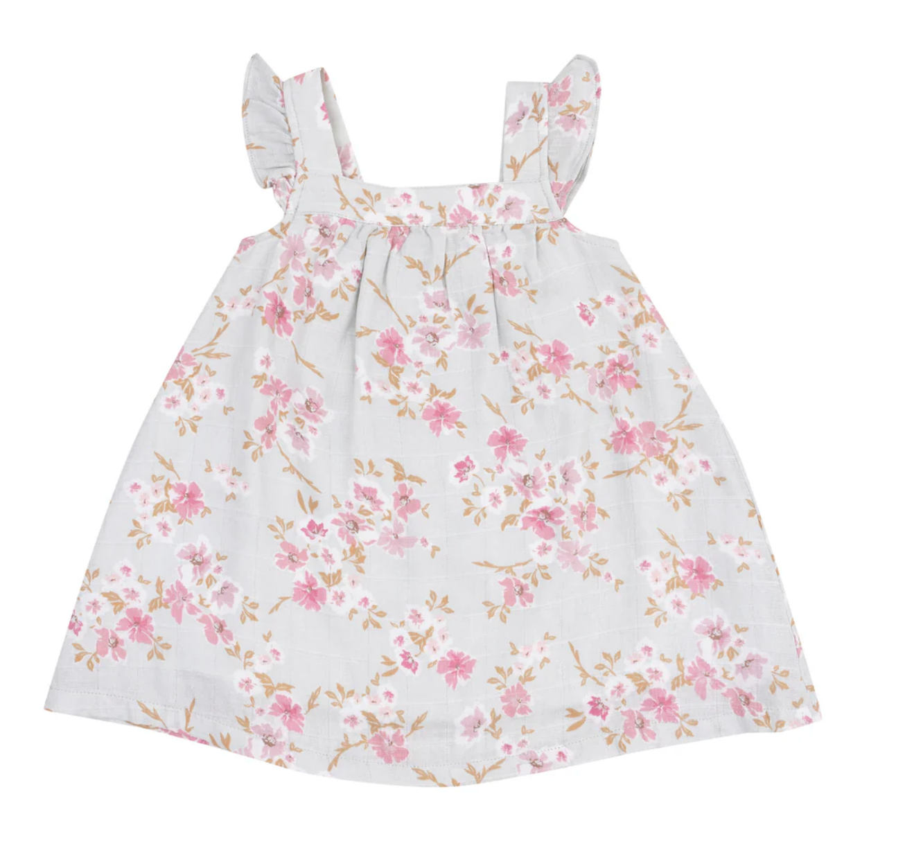 Organic Sundress - Pink Floral - Muslin Cotton