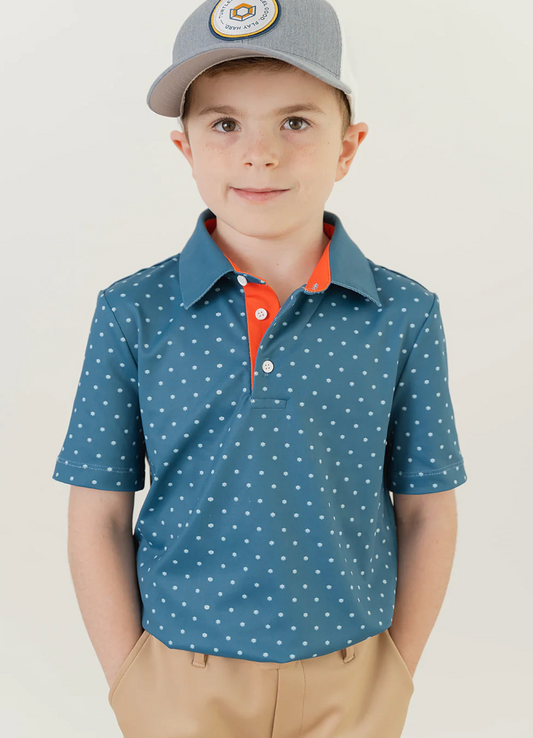 The Dot Blue Performance Polo - Turtlebacks