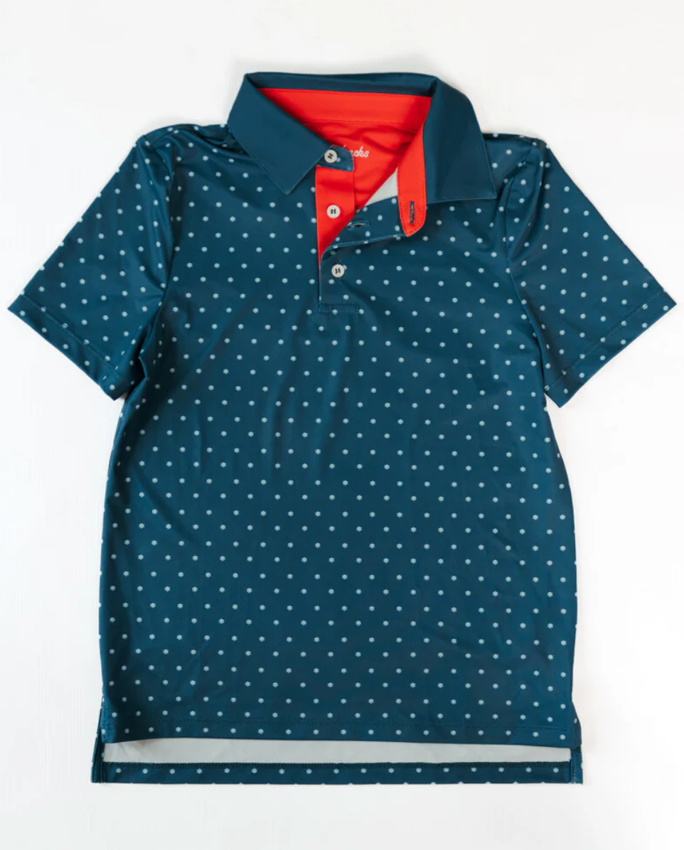 The Dot Blue Performance Polo - Turtlebacks