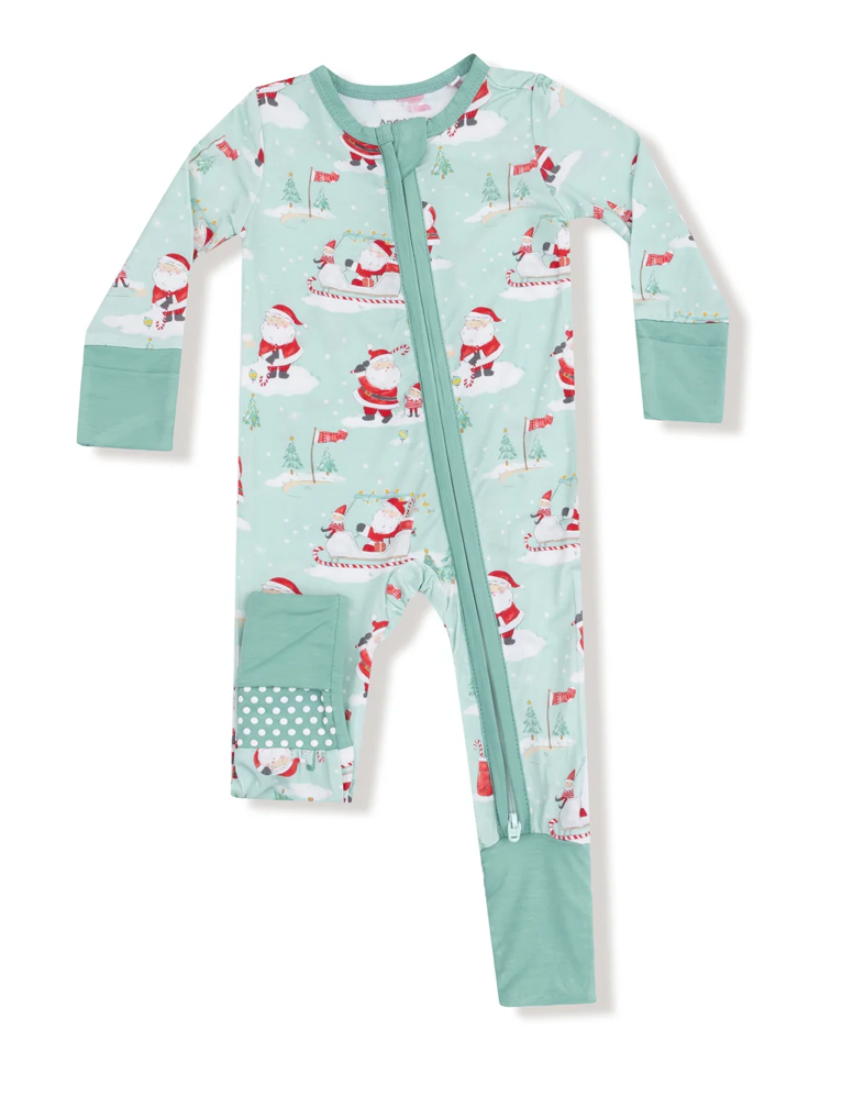 Golfing Santa Convertible Zip Bamboo Romper