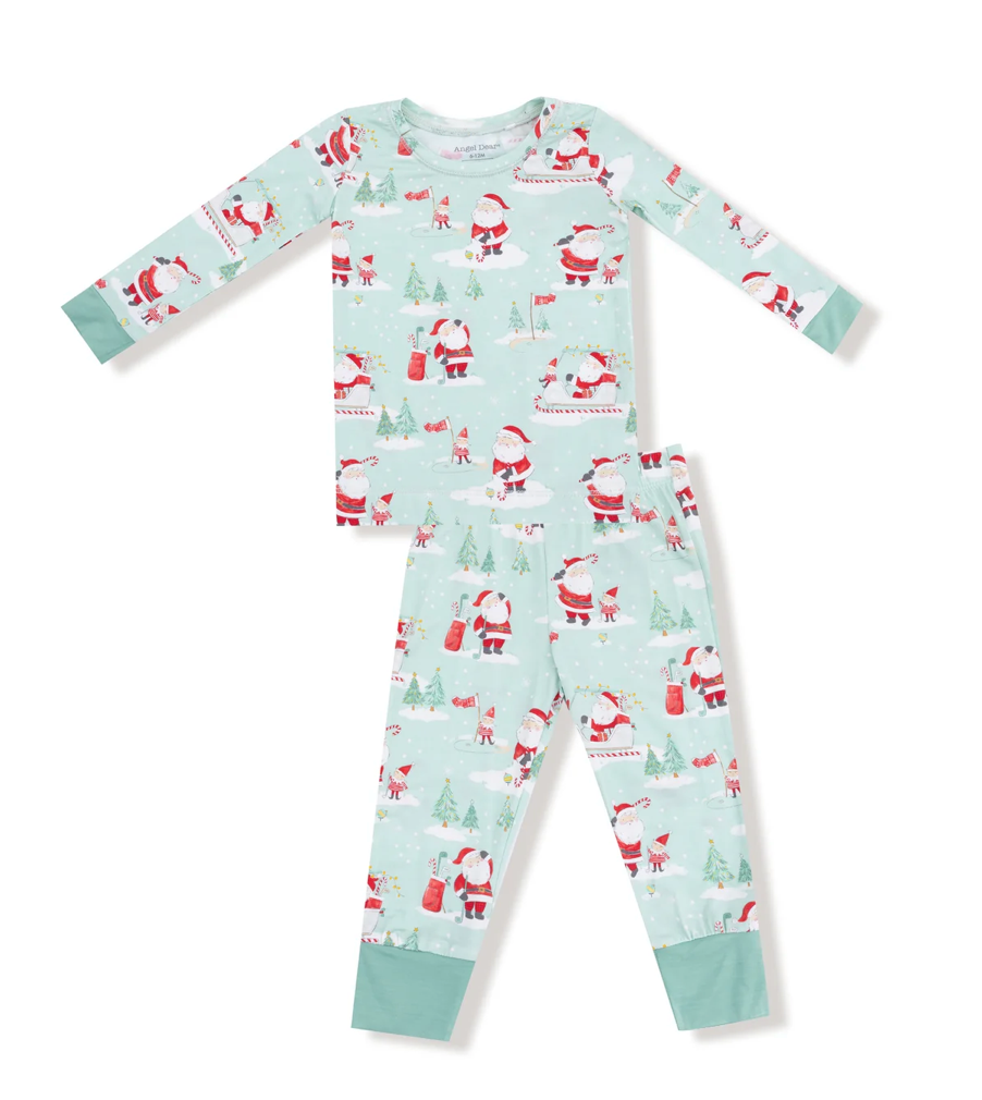 Golfing Santa Long Sleeve Bamboo Loungewear