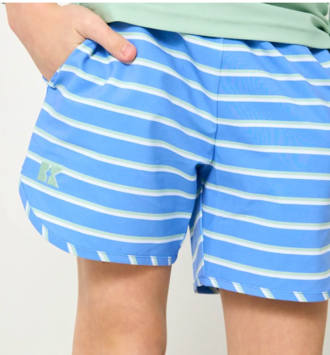sky blue baseline stripe super short - no liner