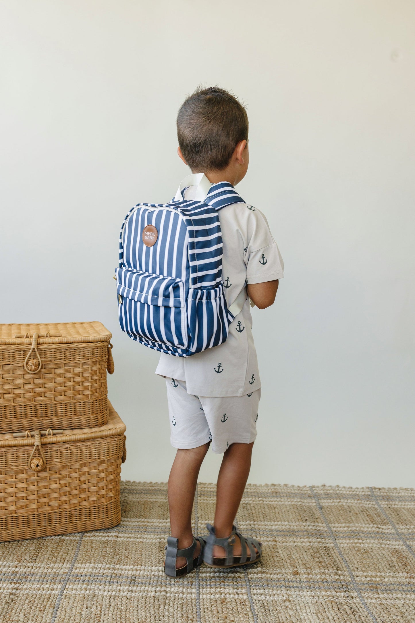 Mini Navy Stripe Backpack