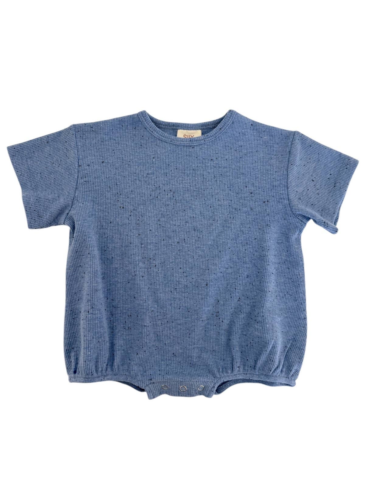 Blue Speckle / T-Shirt Bubble Romper