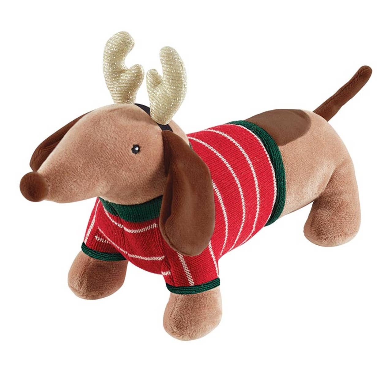 Holiday Plush Dog: Spot Clean Only