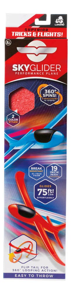 19" Sky Glider, Stunt Glider, Hand Launch Up To 75 Feet