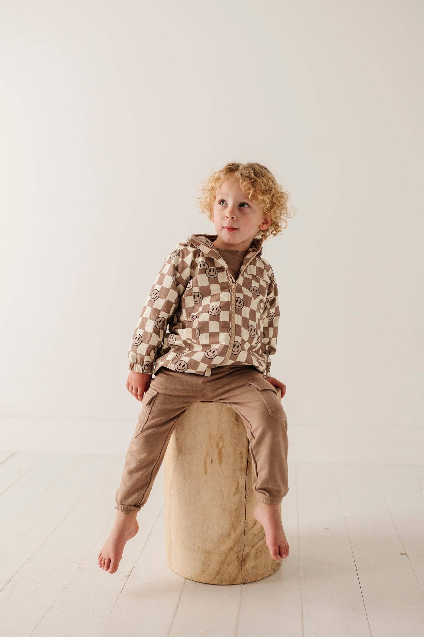 Cotton Jacket Baby/Kids Clothing Fall 2025: Smiley Check in Portabella