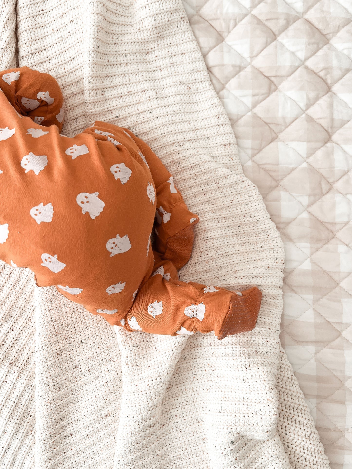Organic Cotton 2-Way Zipper Footie - Ghosts