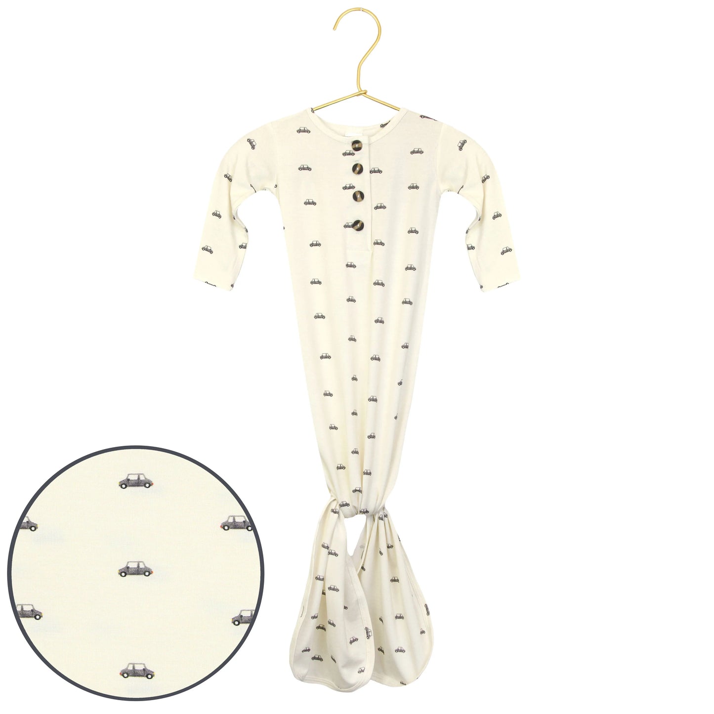 Lou Lou Cooper Cars Knotted Gown - NB -3m