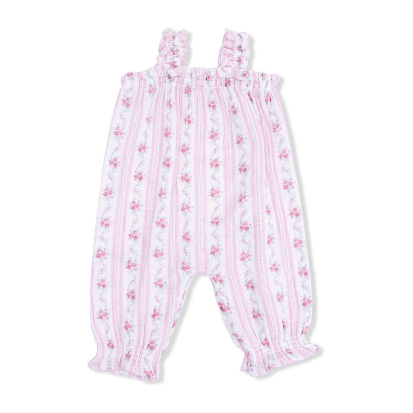 Winding Roses Stripe - Ruffly Strap Overall