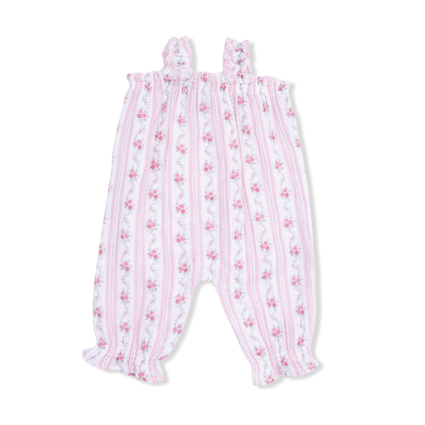 Winding Roses Stripe - Ruffly Strap Overall