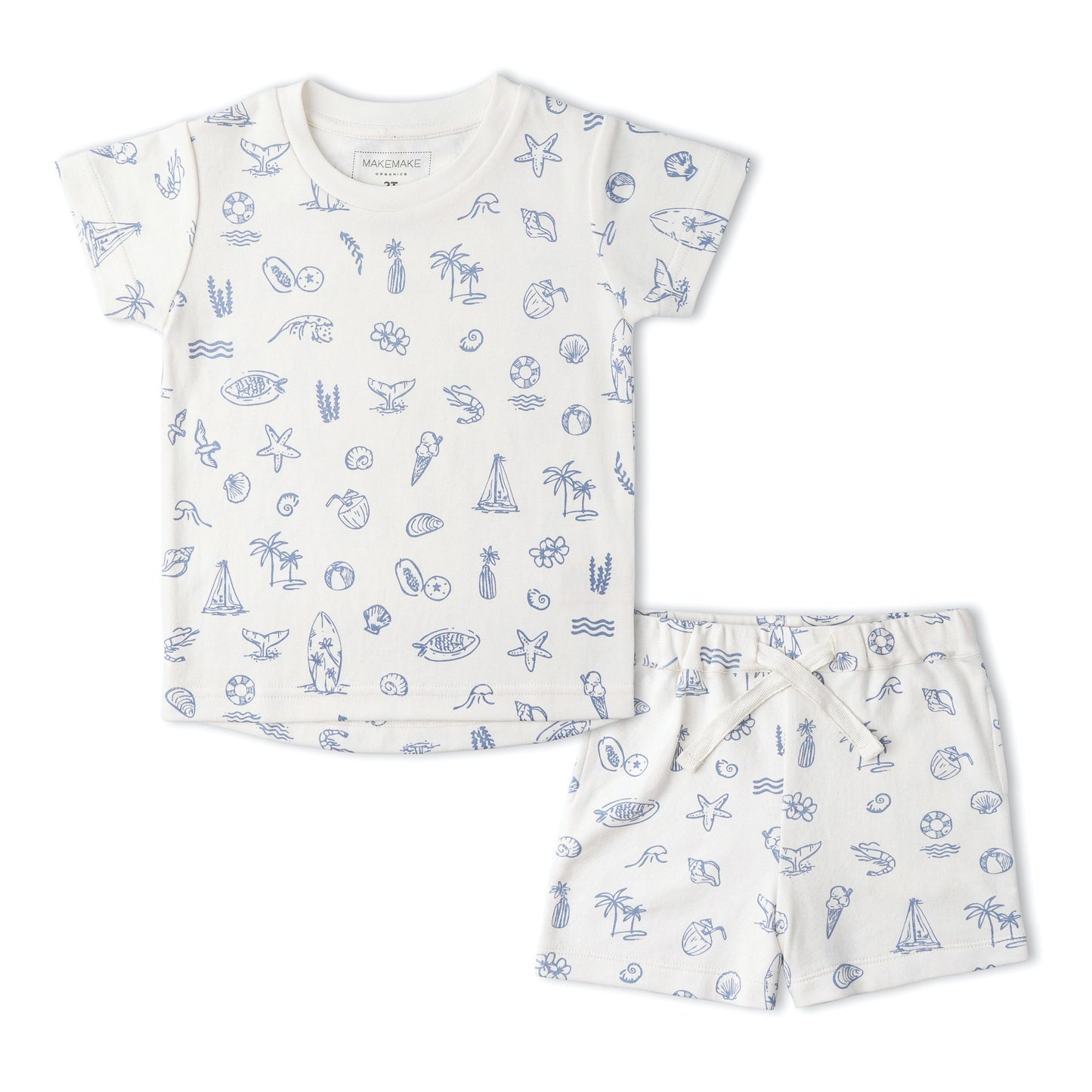 Organic Tee & Shorts Set - Coastal