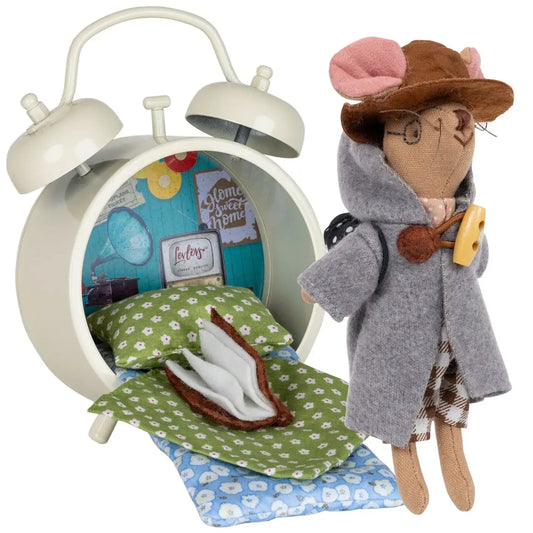 Travel Mouse in a Clock Bedding + Accessories